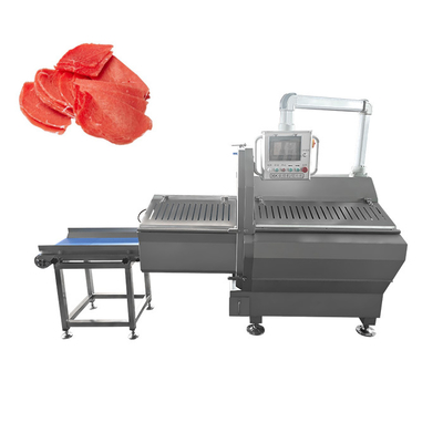 JY-36K Slicer Daging Horisontal dengan Outfeed Conveyor Belt untuk Slicing Frozen Beef Pork