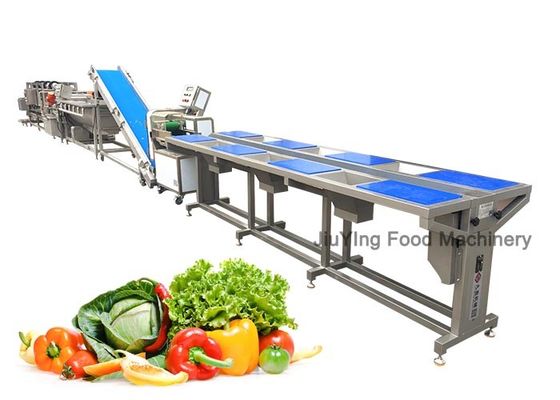 Mesin Pengolah Sayuran Industri 140mm / s Dengan Pemotongan Pengeringan Pencucian