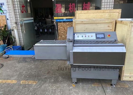 Blue Conveyor Industrail Mesin Pemotong Daging Kerbau Beku Fungsi Porsi