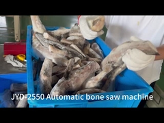 Multi-Blade Otomatis Bone Saw Machine Mesin pemotong ikan beku komersial dengan outlet sabuk