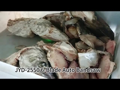 Mesin Gergaji Pita Vertikal Otomatis 6-Mata Pisau Memotong Ikan Beku Dengan Kontrol Layar Sentuh